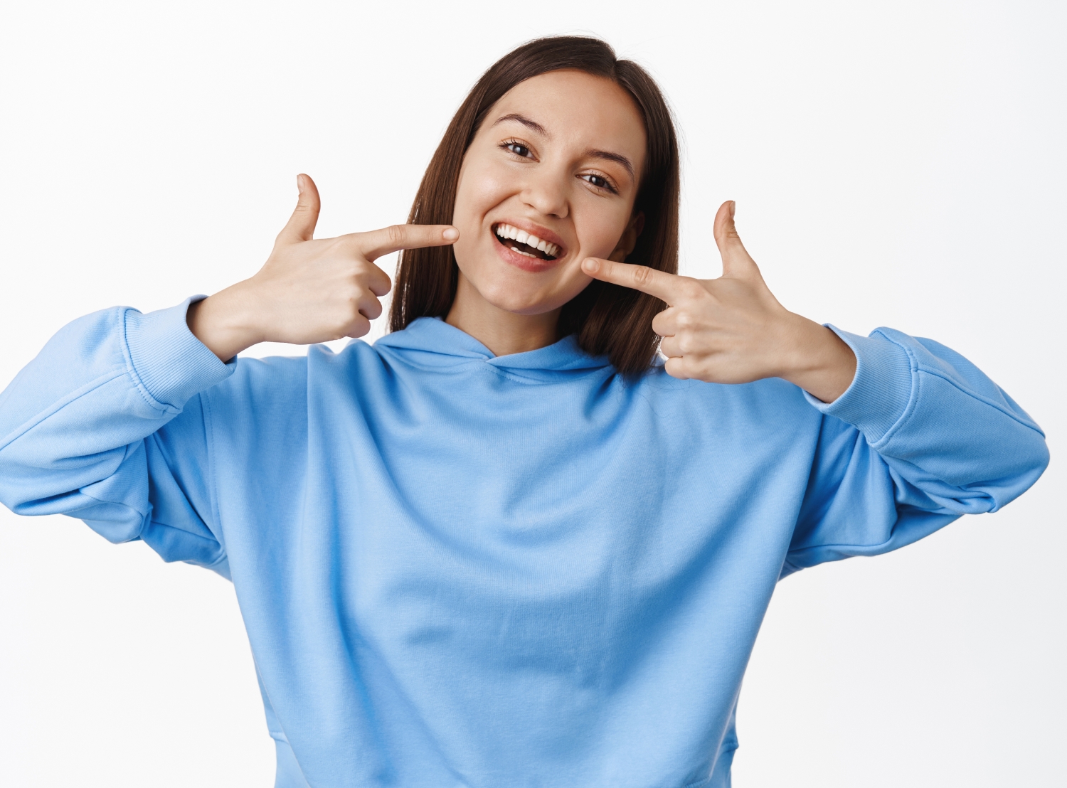 woman smiling at dentist